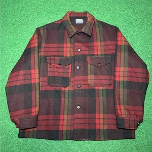 Vintage 70s Pendleton Plaid Wool Coat Jacket, Thick Comfy Flannel, Lumberjack XL